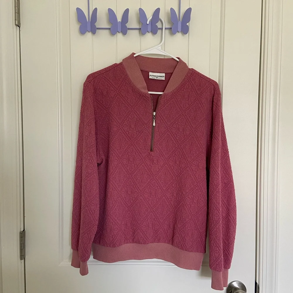 Vintage Alfred Dunner Women’s Quilted Quarter Zip Jacket Medium